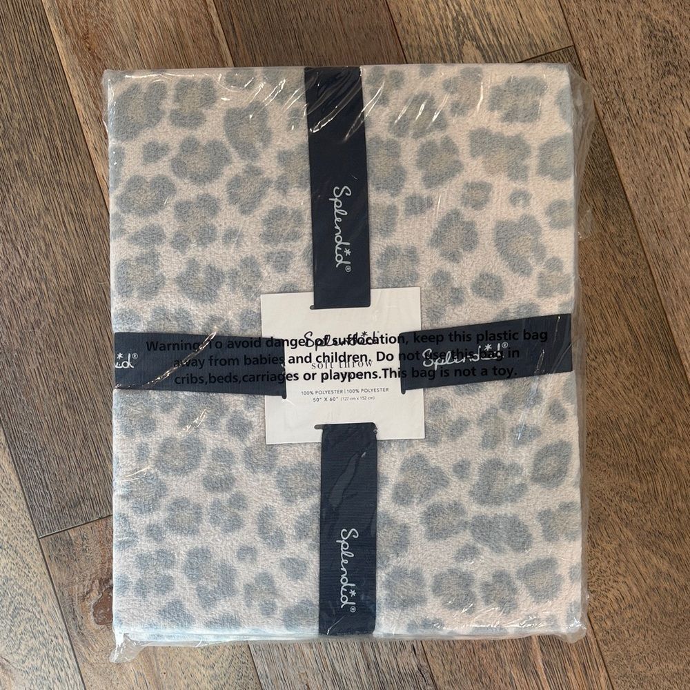 Leopard Print Plush Throw Blanket NEW